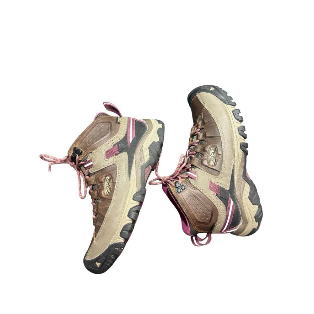 Keen Women’s Waterproof Hiking Boots Brown Pink – Size 9 - Picture 12 of 14